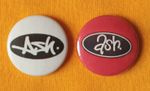 Ash (Irish indie rock) two 25mm button badges inc red classic logo. Free UK P&P