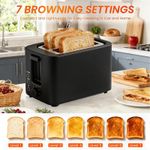 2/4 SliceToaster With 7 Browning Level - Defrost - Reheat - Extra Wide Slot