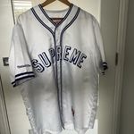 Supreme Mitchell & Ness Satin Baseball JerseyWhite Size L