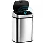 HOMCOM Sensor Dustbin Touchless Trash Can Automatic Stainless Steel 58L
