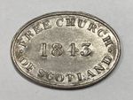 High Grade 1843 Free Church of Scotland silver coloured oval Communion Token