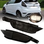 Left & Right Smoked Rear Bumper Reflector Light Lamp For Ford Fiesta MK7 08- 16