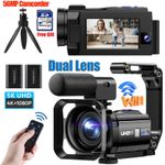 5K Digital Video Camera 56MP WiFi YouTube Vlogging Dual Lens Camcorder 16X Zoom