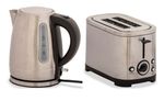 Quest Kettle 1L + Toaster 2 Slice Stainless Steel Low Wattage Caravan Motorhome