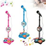 MICROPHONE AND STAND CHILDRENS KARAOKE MACHINE WITH LIGHTS FOR KIDS NEW