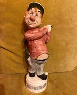 Vintage 1960s Ceramic Musical Golfer Liquor Decanter - Fully Working Pristine