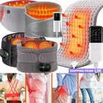 Electric Infrared Heated Waist Belt,Vibration Massage for Lower Back Pain Relief