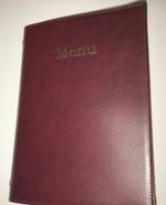 (PU LEATHERETTE) TOP QUALITY A4 MENU HOLDER/FOLDER IN BLACK OR BURGANDY
