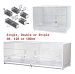 60 / 120 / 180cm Finch Canary Budgie Plastic Back Bird Breeding Cages in Options
