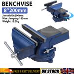 8" 200mm Heavy Duty Work Bench Vice Engineer Jaw Swivel Base Workshop Vise Clamp