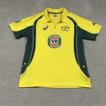 Cricket Australia Jersey Shirt Mens Large Yellow Green Asics VB Victoria Bitter