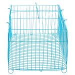 Blue Portable Pet Bird Cage Wire Parrot Carrying Cage with Smooth Airflow