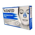 Sudafed Decongestant Tablets 12 - Treats Blocked/Stuffy Nose - Non-Drowsy -