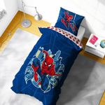 Marvel Spiderman City Swing Streets 100% Polycotton Single Duvet Cover Set