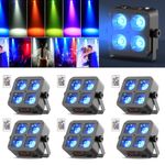 10x Rechargeable RGBWA+UV 4-LED Par Light with 5200mAh Battery Wireless Uplights