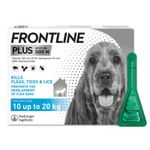 FRONTLINE PLUS Flea & Tick Treatment for Medium Dogs (10–20kg) – 6 Pipettes