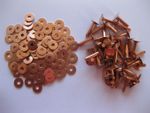 Copper saddlers rivets 10 Gauge x 1/2 with washers leather belt bag arts crafts