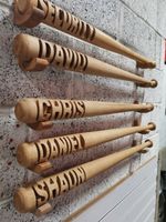 Custom Carved Baseball Bat Personalized gift for dad him man cave handmade wood