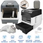 Extra Large Cleaning Cat Litter Tray with Drawer and Anti-Splash Design UK