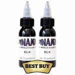 Dynamic Black Tattoo Ink 30ml x2 Bottles - Authentic Professional Lining Shading