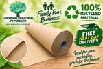 Brown Kraft Paper Roll 600mm x 200m 100gsm Heavy Duty Postal Wrapping Packaging