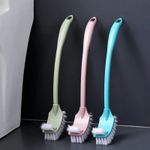 Long Handle Toilet Brush Double Head Corner Cleaner Bathroom Cleaning Tool UK
