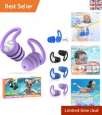 Kids' Waterproof Silicone Ear Plugs – 3 Pairs for Safe Water Activities