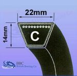 C SECTION V BELT (22mm x 14mm) BRANDED VEE BELT *CHOOSE SIZE IN INCHES*