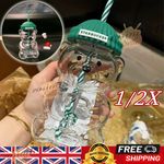 2026 NEW Starbucks Barista Bear Glass Cup(500ml) Limited Edition Christmas Cup