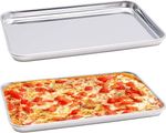 Small stainless Steel Mini Oven Tray Set of 2 – Rectangle Baking Sheet,Non-Toxic