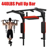2 in 1 Multifunctional Pull Up Bar Wall Mounted Chin Up Bar Dip Station Home Gym