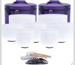 432Hz 8"A 10"F 12"C Set of 3 Chakra Quartz Crystal Singing Bowl Bag Sound Heal