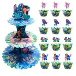 Stitch Cupcake Stand Stitch Party Decorations Cupcake Dessert Holder Birthday