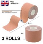 3 Rolls 5cm x 5m Kinesiology Tape KT Muscle Strain Injury Support Physio Sports