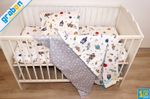 100% COTTON POPLIN BEDDING SET FOR Cot Bed, Duvet Cover&Pillowcase 100cm x 135cm