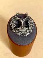 WWI Scots Gordon Highlanders Officer's Badge -Ster. Silver Bydand - Loose Hinge 