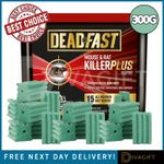DEADFAST RAT AND MOUSE KILLER POISON BAIT BLOCKS INSTANT SINGLE FEED KILLER 300G