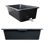 Dog Bath Tub with Drain Valve Black Plastic 40L 65L 90L Pet Wash Grooming