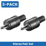 2 Pin DIN Hi-Fi Speaker Plug Cable Audio Connector PACK of 2 - Screw Connections