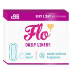 Flo - Daily Liners (96 Pack) Very Light Flow - Wrapped, Ultra-Thin - Natural,