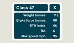 1x Class 47 Data Panel Train Depot Sticker/Decal 100 x 77mm 