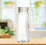 Slim Glass Fridge Jug With Lid 900ml Fridge Door Pitcher Jug Milk Water Juice
