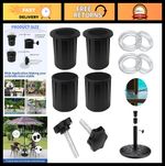 Patio Umbrella Replacement Parts Kit - 8PC Table Hole Ring, Plug, Cap & Base Scr