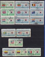 South Korea 1951 Korean War Lot 15 Values from Mi. No. 95-138 O (3 Values with Defects)
