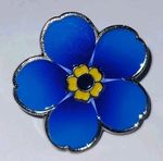Forget Me Not Pin Badge Flower Enamel Blue Brooch Alzheimers Awareness Jewellery