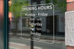 Personalised Opening Hours Times Business Shop Window Sign Vinyl Sticker Decal 2