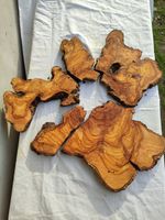 Rare Olive Wood Slab 23"x23" Live Edge Epoxy Table