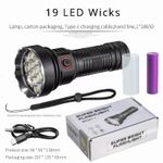 High Power Flashlight 55 LED Powerful Lantern USB Rechargeable Strong Light Torc