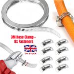 3M Stainless Steel Hose Clamp Large Adjustable Jubilee Clips with Fasteners UK