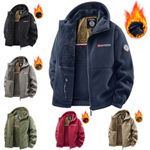 Men Fleece Jacket Outdoor Warm Thick Norway Ski Mountain Zip Coat Hooded Jacket